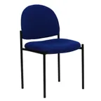 image of Flash Furniture BT-515-1-NVY-GG Navy Stacking Side Reception Chair, 250 lb. Capacity, Fabric Upholstery