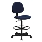image of Flash Furniture BT-659-NVY-GG Drafting Stool, Navy, 38¼"‑42¾" Height, 250 lb, Back, No Arms, Base with Casters