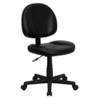 image of Flash Furniture BT-688-BK-GG Chair, Black, 34"-38.5" Height, 250 lb, Leather Upholstery, Armless, Casters