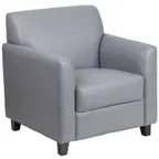 image of Flash Furniture BT-827-1-GY-GG Hercules Diplomat Reception Chair, Gray LeatherSoft, Flares Arms, Fixed Cushions