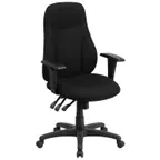 image of Flash Furniture BT-90297H-A-GG Chair 42"-47-1/4" Height 250 lb Black Polyester Upholstery Padded Arms Casters
