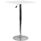 image of Flash Furniture CH-1-GG Adjustable Height Pedestal Table, 23-3/4" Dia., Round Wood Top, Chrome Base