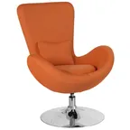 image of Flash Furniture CH-162430-OR-FAB-GG Lounge Chair, Orange Fabric, Arms, 13" W x 10" H, Chrome Base, CA117 Foam