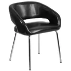 image of Flash Furniture CH-162731-BK-GG Fusion Series Black LeatherSoft Upholstered Side/Reception/Lounge Chair