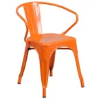 image of Flash Furniture CH-31270-OR-GG Orange Armchair, 500 lb, Galvanized Steel Frame, Powder Coat Finish