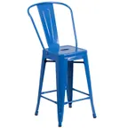 image of Flash Furniture CH-31320-24GB-BL-GG Counter Height Blue Bar Stool 500 lb.