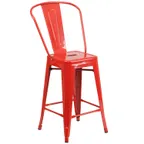 image of Flash Furniture CH-31320-24GB-RED-GG Counter Height Red Bar Stool 500 lb. Galvanized Steel Powder Coat
