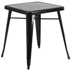 image of Flash Furniture CH-31330-29-BK-GG 23.75 Square Dining Table, 29 Height, Galvanized Steel, Black Powder Coat