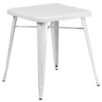 image of Flash Furniture CH-31330-29-WH-GG Square Dining Table, 23.75"W x 23.75"D x 29"H, White Powder Coat Finish, Galvanized Steel