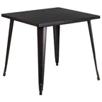 image of Flash Furniture CH-51040-29-BQ-GG 31x31 Square Dining Table, 29.5 Height, MDF Top, Metal Base, Black- Antique Gold