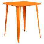 image of Flash Furniture CH-51040-40-OR-GG 33.25x33.25 Bar Height Table, Orange, Metal, Powder Coat Finish