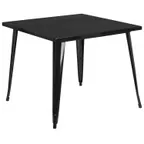 image of Flash Furniture CH-51050-29-BK-GG 35" Square Metal Dining Table, Black Powder Coat Finish, Indoor/Outdoor Use
