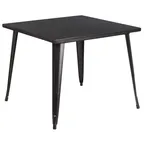 image of Flash Furniture CH-51050-29-BQ-GG 35x35 Square Dining Table, 29.75H, MDF Top, Metal Base, Black/Antique Gold