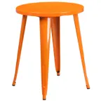 image of Flash Furniture CH-51080-29-OR-GG 24" Round Metal Dining Table, Orange, 29"H, Powder Coat Finish