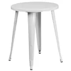 image of Flash Furniture CH-51080-29-WH-GG 24" Round Dining Height Table, Metal, White Powder Coat Finish