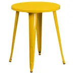 image of Flash Furniture CH-51080-29-YL-GG 24" Round Metal Dining Table, Yellow, 29"H, Powder Coat Finish