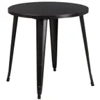 image of Flash Furniture CH-51090-29-BQ-GG 30" Round Dining Height Table, Metal, Black & Antique Gold Finish