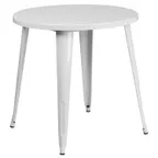 image of Flash Furniture CH-51090-29-WH-GG 30" Round Dining Height Table, White Powder Coat, Metal, 29"H