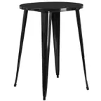 image of Flash Furniture CH-51090-40-BK-GG 30" Round Bar Height Table, Metal Top, Black Powder Coat Finish