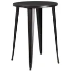 image of Flash Furniture CH-51090-40-BQ-GG 30" Round Bar Height Table, 41"H, Metal Top, Black & Antique Gold
