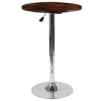 image of Flash Furniture CH-9-GG Round Rustic Walnut Wood Dining Table, 23.5" Dia, 26-35.5" Adjustable Height