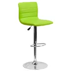 image of Flash Furniture CH-92023-1-GRN-GG Green Vinyl Swivel Bar Stool with Upholstered Back and Seat, Adjustable Height