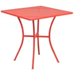 image of Flash Furniture CO-5-RED-GG 28x28 Square Patio Table, Steel, Coral, Powder Coat Finish