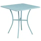 image of Flash Furniture CO-5-SKY-GG 28x28 Square Patio Table, Steel, Sky Blue Powder Coat Finish
