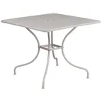 image of Flash Furniture CO-6-SIL-GG 35.5x35.5 Square Patio Table, Steel, Light Gray Powder Coat Finish