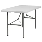 image of Flash Furniture DAD-YCZ-152Z-GG Folding Table, 60"W x 30"D x 29"H, Granite White Plastic, 220 lbs, Rectangular, Indoor/Outdoor