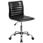 image of Flash Furniture DS-512B-BK-GG - Swivel Chair, 31-1/4"-36" Height, 250 lb, Black Vinyl, Armless, Dual Casters