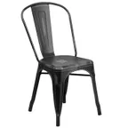 image of Flash Furniture ET-3534-BK-GG - Stackable Outdoor Chair, 500 lbs, Black Frame & Seat, Powder‑Coat, Stacks 8 High