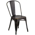 image of Flash Furniture ET-3534-COP-GG Stackable Chair, 500 lbs, Copper, Powder Coat, Rubber Glides, 8‑High Stack