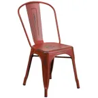 image of Flash Furniture ET-3534-RD-GG Stackable Chair, 500 lbs, Kelly Red, Slat Back, Powder Coat, 8‑High Stack