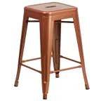 image of Flash Furniture ET-BT3503-24-POC-GG Copper Backless Bar Stool, 500 lb, Galvanized Steel, Powder Coat Finish