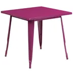 image of Flash Furniture ET-CT002-1-PUR-GG 31" Square Dining Table, Purple, MDF Top, Galvanized Steel Base