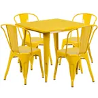 image of Flash Furniture ET-CT002-4-30-YL-GG 31 Square Table Set with 4 Yellow Chairs