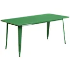 image of Flash Furniture ET-CT005-GN-GG 63" Rectangular Dining Height Table, Green, MDF Top, Galvanized Steel Base