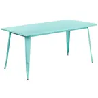 image of Flash Furniture ET-CT005-MINT-GG 63" Rectangular Dining Table, Mint, MDF Top, Galvanized Steel Base