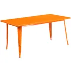image of Flash Furniture ET-CT005-OR-GG 63" Rectangular Dining Table, Orange, Galvanized Steel, Powder Coat Finish