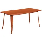 image of Flash Furniture ET-CT005-POC-GG 63" Rectangular Dining Table, Copper, Galvanized Steel, Powder Coat Finish