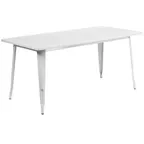 image of Flash Furniture ET-CT005-WH-GG 63" Rectangular Dining Table, White, Galvanized Steel, 29-1/2"H