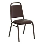 image of Flash Furniture FD-BHF-2-BN-GG Hercules Series Stacking Banquet Chair, 500 lb, Vinyl Upholstered, Brown, Copper Vein Finish