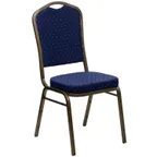 image of Flash Furniture FD-C01-GOLDVEIN-S0810-GG Hercules Series Navy Blue Stackable Banquet Chair, 500 lb. Capacity, Fabric Upholstered