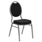 image of Flash Furniture FD-C04-SILVERVEIN-S076-GG Hercules Series Stacking Banquet Chair, 500 lb, Upholstered Seat & Back, Fabric, Silver Vein Finish