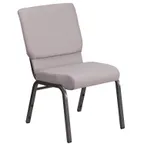 image of Flash Furniture FD-CH02185-SV-GYDOT-GG Hercules Series Stacking Church Chair, 800 lb. weight capacity, gray dot patterned cotton upholstery