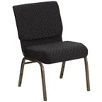 image of Flash Furniture FD-CH0221-4-GV-S0806-GG Hercules Series Extra Wide Stacking Church Chair, 800 lb, Dot Patterned Fabric, Gold Vein Finish, Book Pouch
