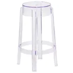 image of Flash Furniture FH-118-APC1-GG Counter Height Backless Polycarbonate Bar Stool with Footring