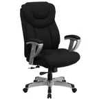 image of Flash Furniture GO-1534-BK-FAB-GG Chair Black Fabric 46‑50" Height 400 lb Headrest Seat Tilt‑Lock Casters
