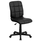image of Flash Furniture GO-1691-1-BK-GG Swivel Task Chair, 34-38.75in Height, 250 lb Capacity, Black, Armless, Casters